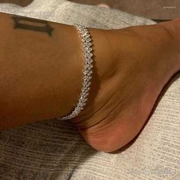 2023 NEW Anklets Beach Accessories Crystal Lozenge Anklet For Women Bohemian Vintage Ankle Sandals Bracelet Chain Jewellery