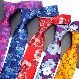 Bow Ties Luxury Men Tie 8cm Business Formal Silk Paisley Floral Neck Jacquare Woven Shirt Dress Accessories Necktie Neckwear