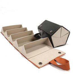 Sunglasses 2/3/6 Multislot Glasses Storage Display Portable Glasses Storage Box Travel Folding Sunglasses Pu Leather Case Home Storage