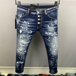 Italian fashion European and American men's casual jeans high-end washed hand polished quality Optimised 9850302w