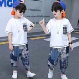 Jerseys Boys Clothes Set Summer T Shirt Pants 2 PCS Kids Clothing for Sport Suits Teen Children Comfortable Short Sleeve Outfits 230704