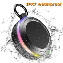 Portable Speakers Mini Bluetooth Speaker Bathroom Waterproof Audio Player Wireless Shower Speakers Light with FM for Mobile Phone R230705