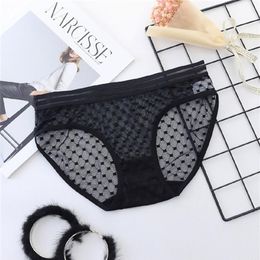 Cotton Black Red Women's Underpants Sexy Underwear Lace Sexy Slim Transparent Panties Black Perspective Thong Temptation209o