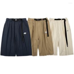 Men's Pants Summer Casual Loose High Street Oversize Over-the-knee Snap Shorts American Straight Wide-leg Male Clothes