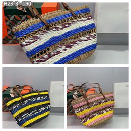 Designer Bag Rainbow-colored woven bag Shopping Bag Fashion Women Shoulder Bag Purse Luxury Tote Bag High quality Summer beach bag