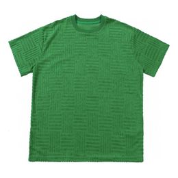 Men's T-Shirts Men Quality Fashion Top Luxury Waffle Green Solid T-shirts Men's Slim O-neck Summer Korean Short Sleeve camisetas 230706