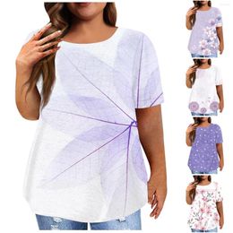Women's T Shirts Tops For Women 2023 Unique Skilled Casual Plus Size Print Short Sleeve Camisetas
