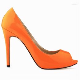 Dress Shoes Women High Heels Sexy Fish Mouth Spring Pumps Pointed Toe Slip On 11cm Thin Female Party Wedding Plus Size