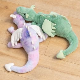 Plush Dolls 50cm Soft Toy Little Snow Dragon Dinosaur Stuffed Animal Flocked Doll Toys For Kids Gifts 230705