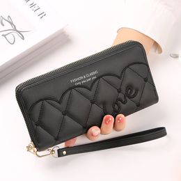 Fashion Pu Leather Long Wallets for Women Large Capacity Female Clutch Bag Zipper Wristband Card Holder Coin Purses Money Clip