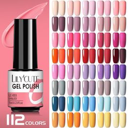 Nail Polish LILYCUTE 7ml Nail Gel Polish Semi Permanent Gel Varnish Base Top Coat UV LED Gel Varnish Soak Off Nail Art Gel Nail Polish 230706