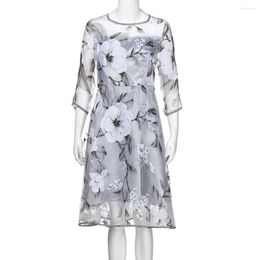 Casual Dresses Summer Dress Women's Floral Print Wedding Party Ball Prom Gown Cocktail Robe Vestidos Para Mujer