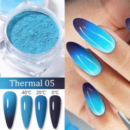 Nail Glitter 1Box Thermal Nail Powder 3layers Colour Changing Effect Nail Art Colourful Chrome Pigment Dust UV Gel Polish Manicure Decoration 230705