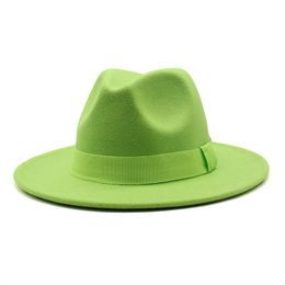 Wide Brim Felt Fedora Hats With Bee Ribbon Autumn Winter Wedding Party Trilby Hat Men Gentleman Jazz Hats 56-58CM