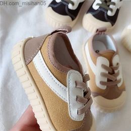 Athletic Outdoor 2023 New Baby Shoes Korean Style Canvas Shoes Rubber Soft Sole Preschool Shoes Children's Casual Shoes Baby Walking Shoes Z230710