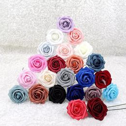 Decorative Flowers 8cm Large Rose Artificial Flower For Wedding Party Home Office Decor Fake 16cm Stem Wed Valentine's Day Decorations