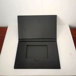 Greeting Cards 5pcs black Kraft Paper Gift card Box business packages with eva slot and magnetic clasp 230706