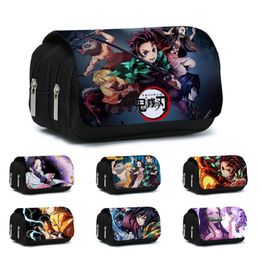 Pencil Bags 7 type Anime Demon Slayer Kimetsu No Yaiba Kamado Tanjirou Prop Large Capacity Student Pencil Toys Case 230706