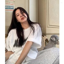 Casual Dresses Letter Print Short-Sleeve T-shirt Women's 2023 Summer Thin Korean Style Loose Half Sleeves Top Fashion