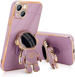 Cute 3D Astronaut holder Stand Phone Case for iPhone 14 13 12 11 Pro Max 7 8 Plus Case Design Camera Protection Shockproof Soft Back Cover