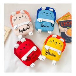 Backpacks Personalised Childrens Backpack Cute Toddler Kids School Bag Animal Design Nursery Kindergarten Preschool Boy Girl Rucksack 230705