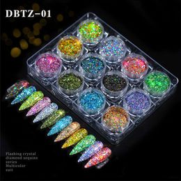 Nail Glitter 12pcsset Nail Glitter Powder Dust Iridescent Flakes Sequins Gold Silver Super Shining Paillette Nail Art Manicure Decorations 230705