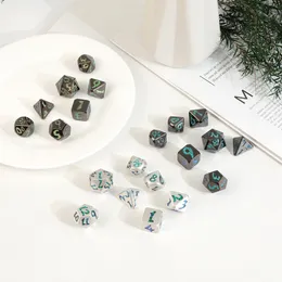 Wholesale Polyhedral Loose Gemstones Dice 7pcs Set Dungeons & Dragons Distinctive Metal Dice Set DND Games Customised RPG Dice 9 Colours 2023 New Style