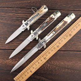 Italian Mafia Inch Kn 9 Tactical Pocket Handle Blade Antler Survival Automatic 11 Solingen Camping Folding Knife Adapr223s