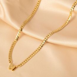 Pendant Necklaces Punk 18K Gold Plated Stainless Steel Link Chain Butterfly Necklace Titanium Cuban Women