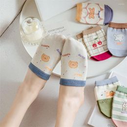 Women Socks Fashion Woman Summer Forefoot Thin Cotton Sweat Non-slip Slippers High Heels Invisible Half Foot