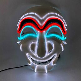 Other Toys Cosplay Movie Money Heist Role Accessories Prop Luminous Funny LED Party Mask Lighting In the Dark Night For Halloween 230705