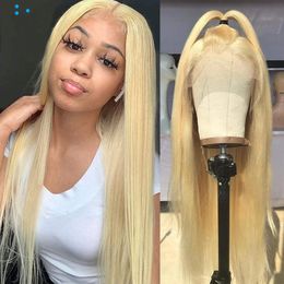 Blonde Lace Front Wig Human Hair Honey Straight 613 Lace Frontal Wig Colored Human Hair Wigs Hd Lace Transparent Closure Wig