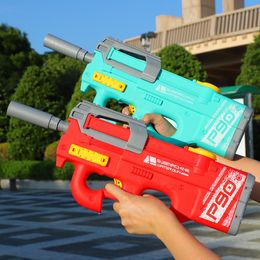 Gun Toys P90 Electric Water Gun HighTech Kids Toys Outdoor Beach Pool Large Capacity Summer Gel Blasting Water Gun for Adults 230705