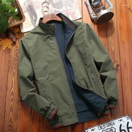 Men's Jackets Business Jacket Spring Autumn Men Double Sided Wear Stand Collar Brand Clothing Bomber Mens And Coats Youth Trend