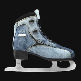 Ice Skates Professional Winter Denim Skate Shoes with Blade Thicken Figure Skating Sneakers Patins Children Adult Beignners 230706