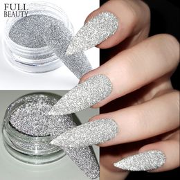 Nail Glitter 1BOX Reflective Glitter Nail Powder Flash Diamond Holographic Crystal Pigment Dip Chrome Powder For Nails DIY Dust Nail Supplies 230705