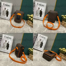 M82535 Mini S-LOCK VERTICAL WEARABLE Wallet bags Mineral Grey M82568 Mens Double Phone Pouch Shadow Radiant Sun Taurillon Leather Cross body Shoulder flap