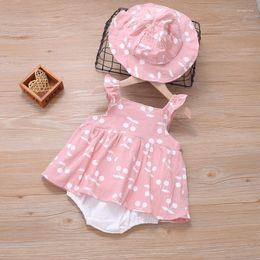 Clothing Sets Summer Cotton Sleeveless Print Romper Hat 2Pcs Baby Clothes Girl Set Boy For Born