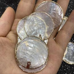 Pendant Necklaces Exquisite 3PCS Natural Mirror Shell Necklace Pendants Disc Shape For Jewellery Making DIY Size 30x30mm