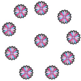 10 PCS Colorful Flower Embroidered Patches for Clothing Iron on Transfer Applique Patch for Dress Bags DIY Sew on Embroidery stick303g