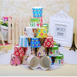 Gift Wrap Cupcake Paper Liners Muffin Cases Cup Cake Topper Wedding Box Party Favours Candy Dragee Baptism Cookies Packing