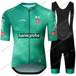 Cycling Jersey Sets Hansgrohe Team Set Men France Tour Clothing Summer Road Bike Shirt Suit Bicycle Bib Shorts Maillot 230706
