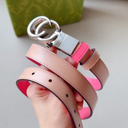 Top Quality Genuine Leather Women Belts Pink Colour Gold Silver Hardware Fashion 2023 Lady Dress Belt Designer Waist Belts with Box