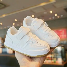 Sneakers Fashion Platform Shoes for Kids Girl Allwhite Sneakers Boys Casual Tenis Shoes Spring Autumn Vulcanised Shoes Child G03213 230705