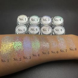 Nail Glitter Cosmetic White Shimmer Powder Dye Glittering Iridescent Pigment for Eye Face Body Highlighter makeup 230705