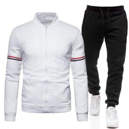Men's Tracksuits Fashion Brand Tracksuit 2 Pieces Sets Sportswear Pants Jacket Casual Zipper Sweatshirt Sports Suit Men Autumn Clothing