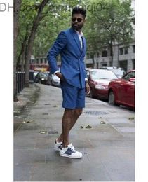 Men's Tracksuits Royal blue summer suit shorts men's groom evening dress men's pioneer wedding dress party dress 2 pieces (jacket+pants+tie) Z230707