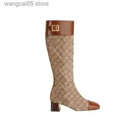 Boots Winter fashion luxury designer boots Knee flip leather warm woman boot cowgirl waterproof combat chelsea rain snow black Riding T230706