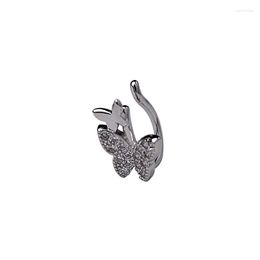 Hoop Earrings 925 Sterling Silver Ear Clip Personalized Minimalist High Quality Butterfly Female Without Holes