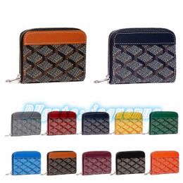 Top quality Card Holders mini Designers Business card Genuine Leather purse Key Pocket Interior Slot Wallets Womens Coin Purses wholesale mens Zipper single wallet